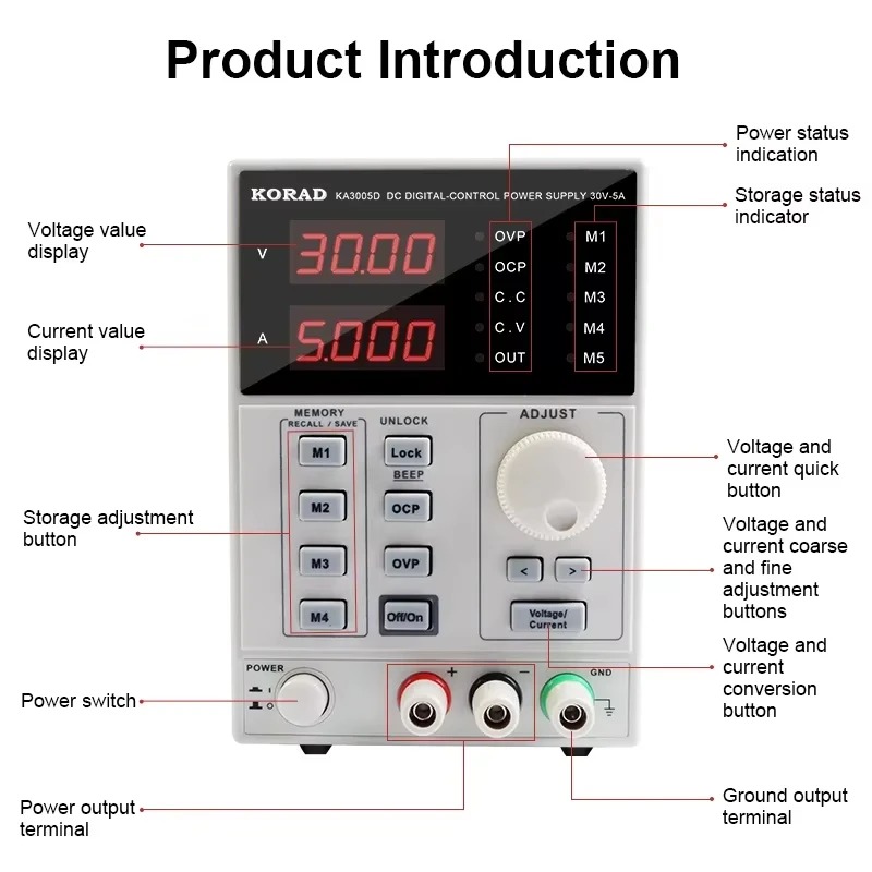 Programmable Dc Power Supply 30V 10A - KA3010P 30V 10A KA3010D 30V 10A