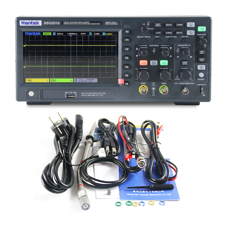Digital Storage Oscilloscope 100Mhz - Hantek DSO2D10 Digital Storage Oscilloscope 100MHz