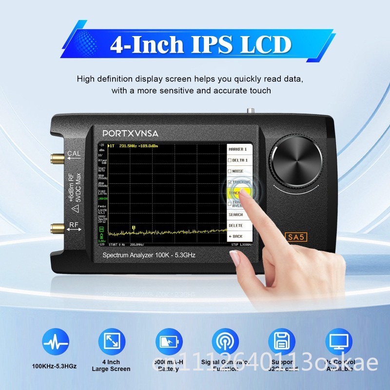 Signal Generator Spectrum Analyzer - SA5 Multifunctional Handheld Spectrum Analyzer 4-inch