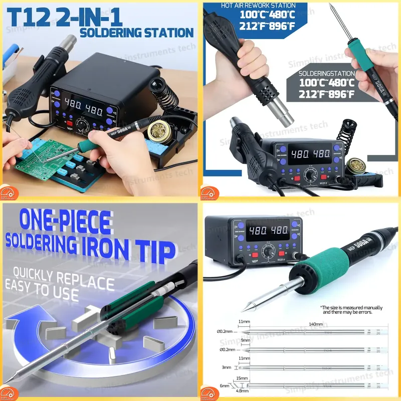 775W Soldering Station 2 in 1  - Hot Air Rework Station T12 recension och pris