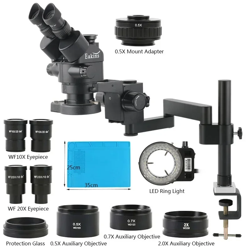 Eakins 3.5X-180X Simul-focal T - Stereo Trinocular Microscope Pcb recension och pris