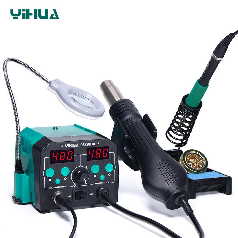 YIHUA 938BD-III 775W 2 in 1 T1 - Hot Air Rework Station T12 recension och pris