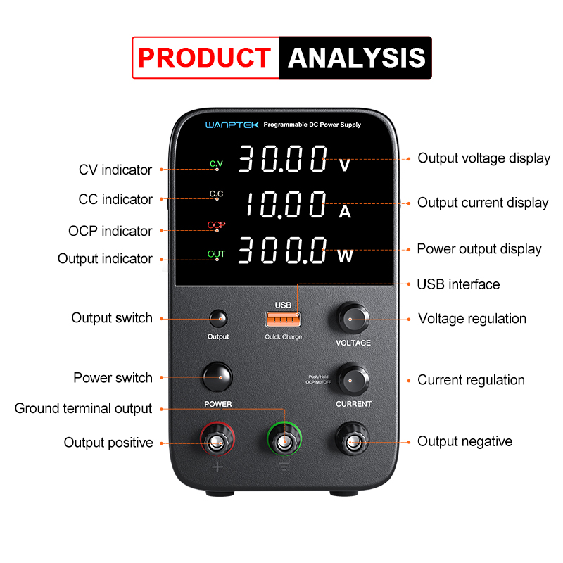 Wanptek Programmable DC Power  - Programmable Dc Power Supply 30V 10A recension och pris
