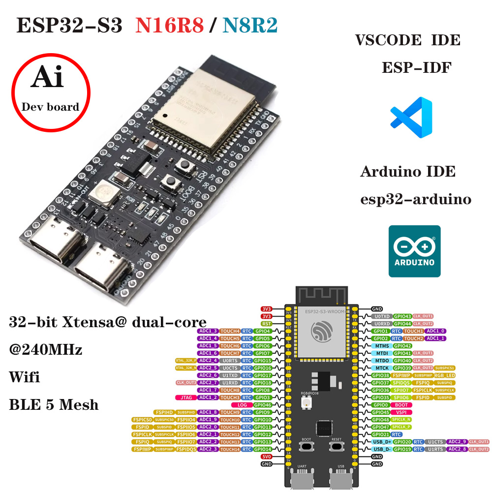 ESP32-S3 Development Boards wi - Esp32 S3 Development Board Lot recension och pris